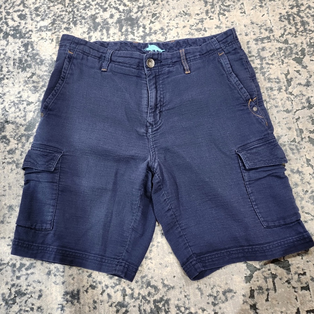 Tommy Bahama Boracay Cargo Shorts Mens 30 Navy Blue 100% Cotton Casual Outdoor